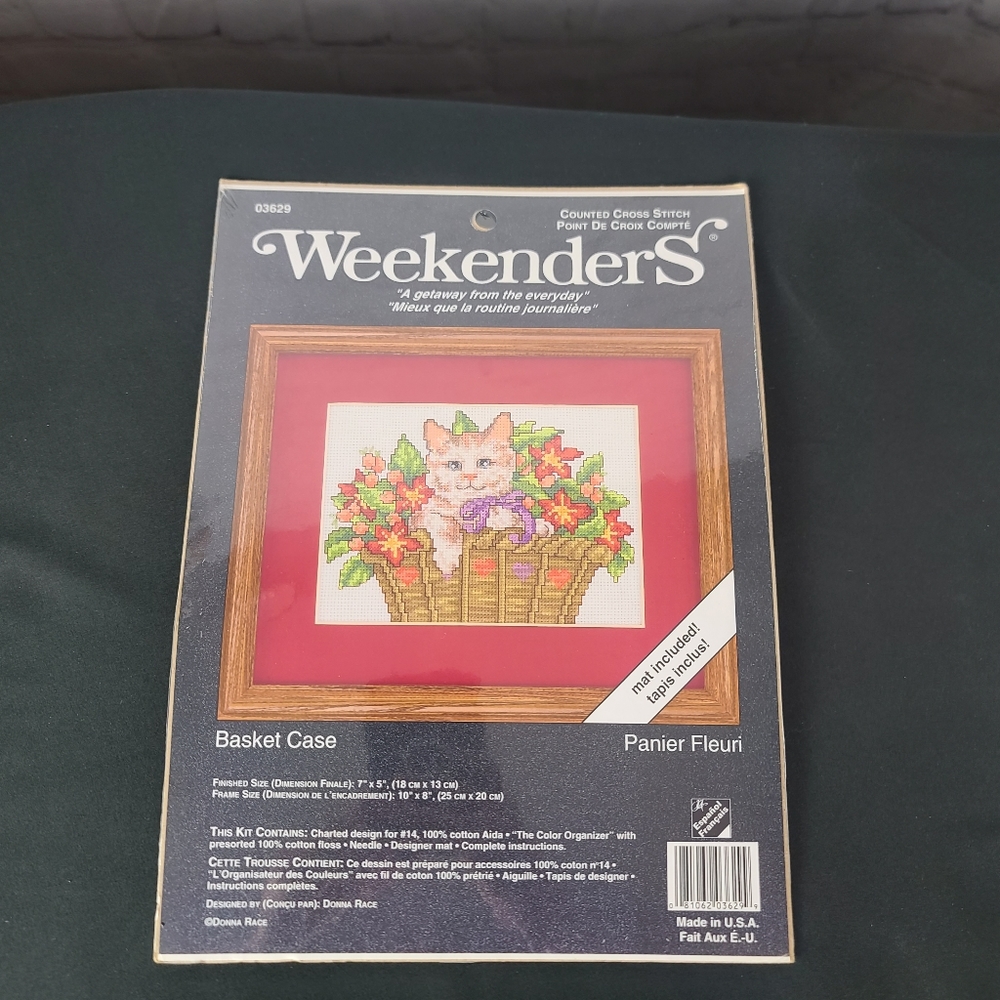 Weekenders. Basket Case Counted Cross Stitch. 7" X 5".
